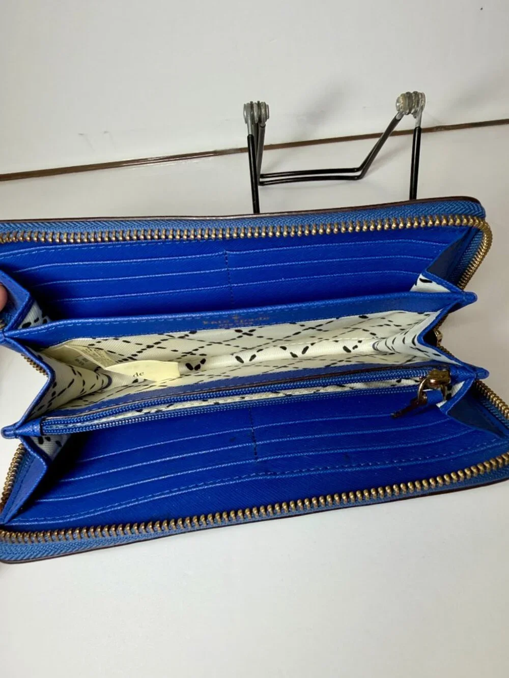 Kate Spade Neda Newbury Lane Zip Wallet Royal Blue Gold Hardware
